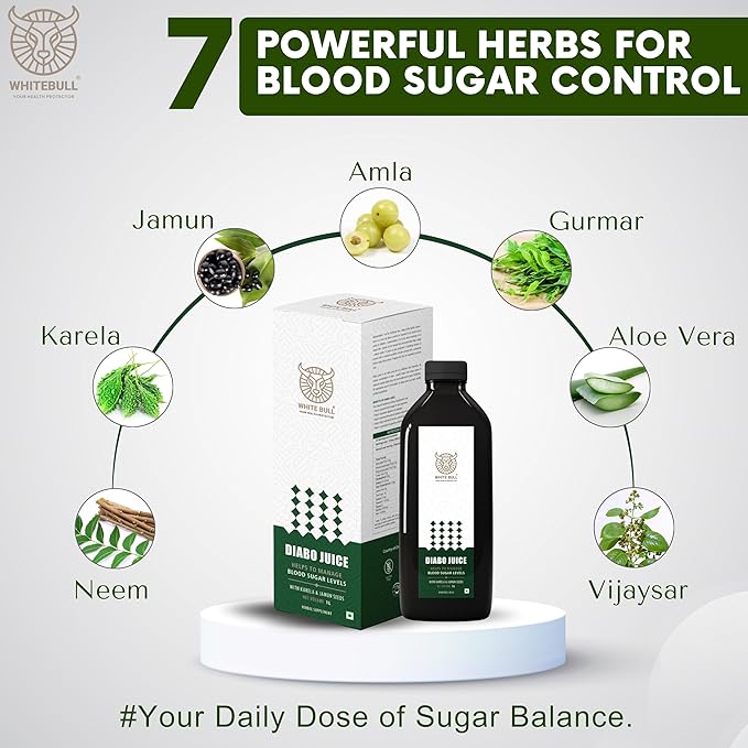 White Bull Diabo Tea (60 Tablets) and Diabo Juice(1L) Combo | Extract Blend for Diabetes Care | Supports Blood Sugar Balance & Metabolism | Vegan & Gluten-Free