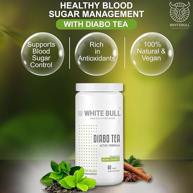 Diabo Tea – Green Tea Extract Blend for Diabetes Care | With Garcinia Cambogia, Moringa, Grape Seed, Cinnamon, Chamomile | Supports Metabolism & Blood Sugar Balance | 60 Tablets | Pack Of 2