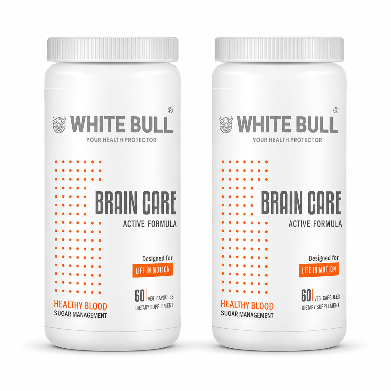 Brain Care | Herbal Brain Support Tablets for Memory Focus Cognitive Wellness With Ginkgo Biloba 1000mcg | Vegetarian Gluten & Paraben Free | 60 Capsules per Bottle | Pack of 2