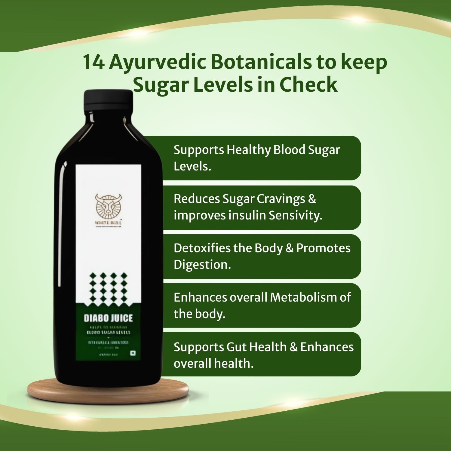 Diabo Juice – Natural Herbal Blend for Diabetes Care | With Neem, Karela, Jamun, Aloe Vera, Vijaysar, Gurmar, Methi & More | Supports Blood Sugar Balance & Metabolism | 100% Natural | 1L Bottle