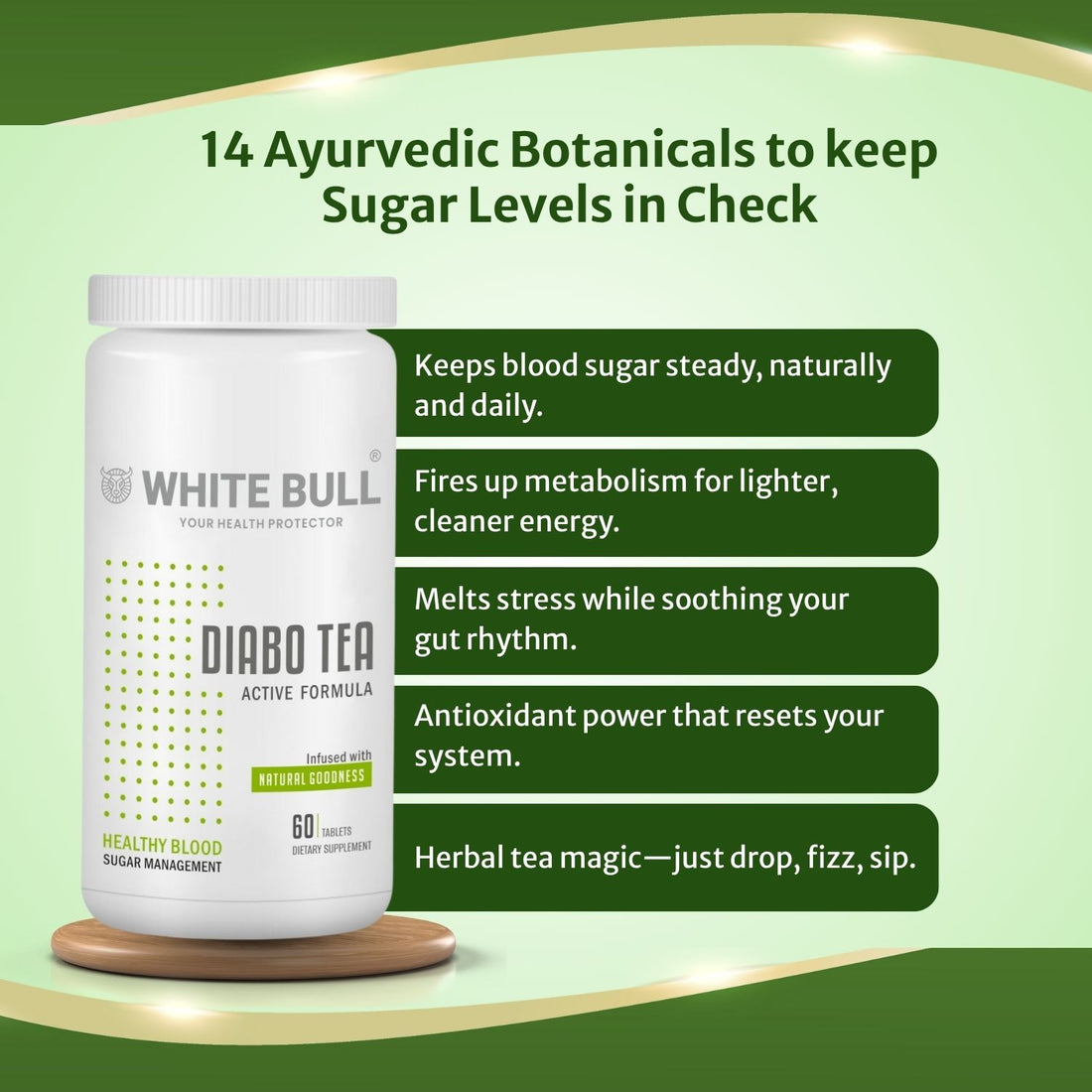 Diabo Tea (60 Tablets) | Extract Blend for Diabetes Care | Supports Blood Sugar Balance & Metabolism | Vegan & Gluten-Free