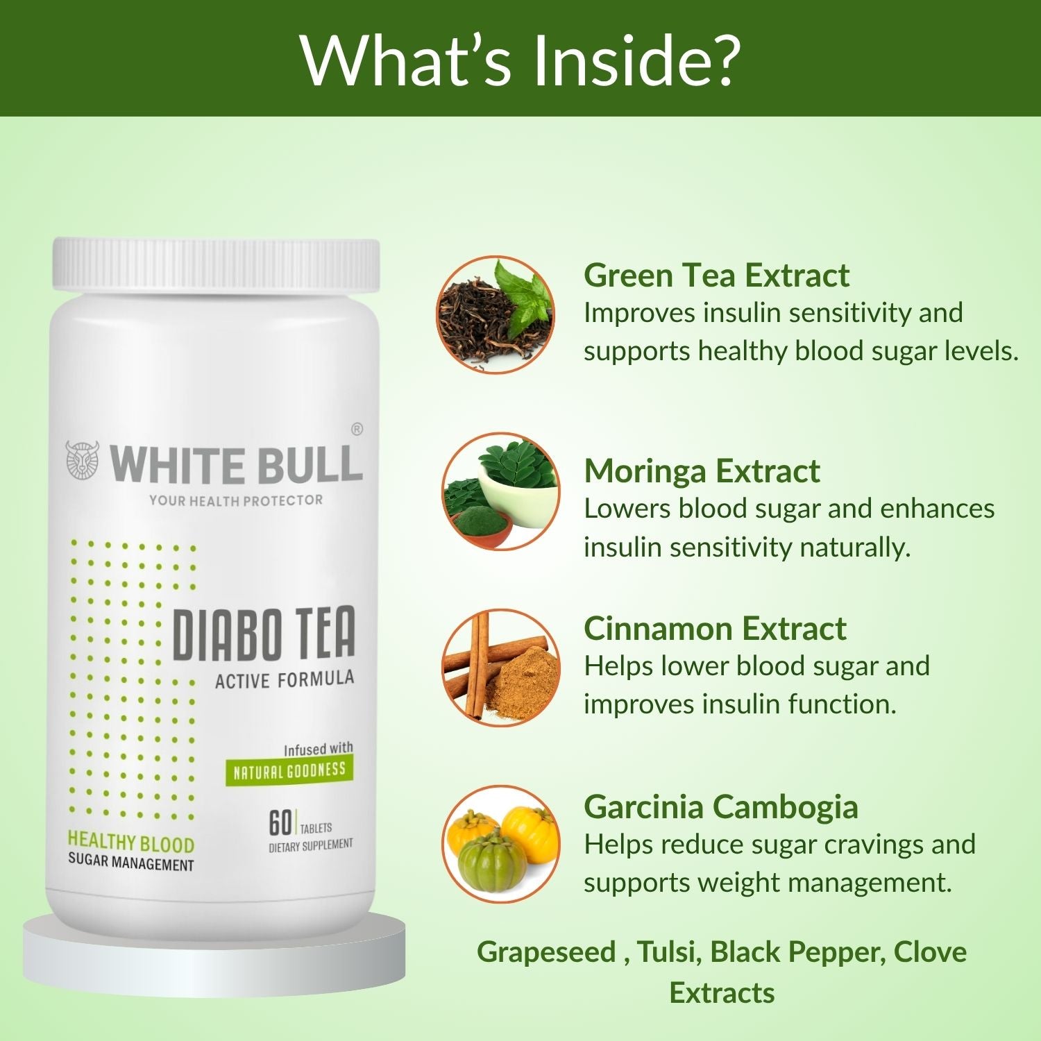 Diabo Tea (60 Tablets) | Extract Blend for Diabetes Care | Supports Blood Sugar Balance & Metabolism | Vegan & Gluten-Free