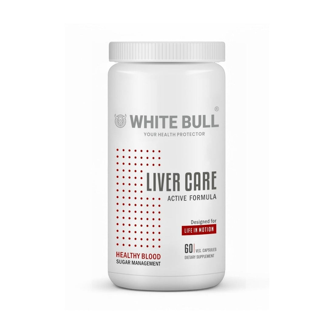 WHITE BULL Liver Care – Supplement for Liver Health | Milk Thistle, L-Glutathione, CoQ10  (60 Capsules)