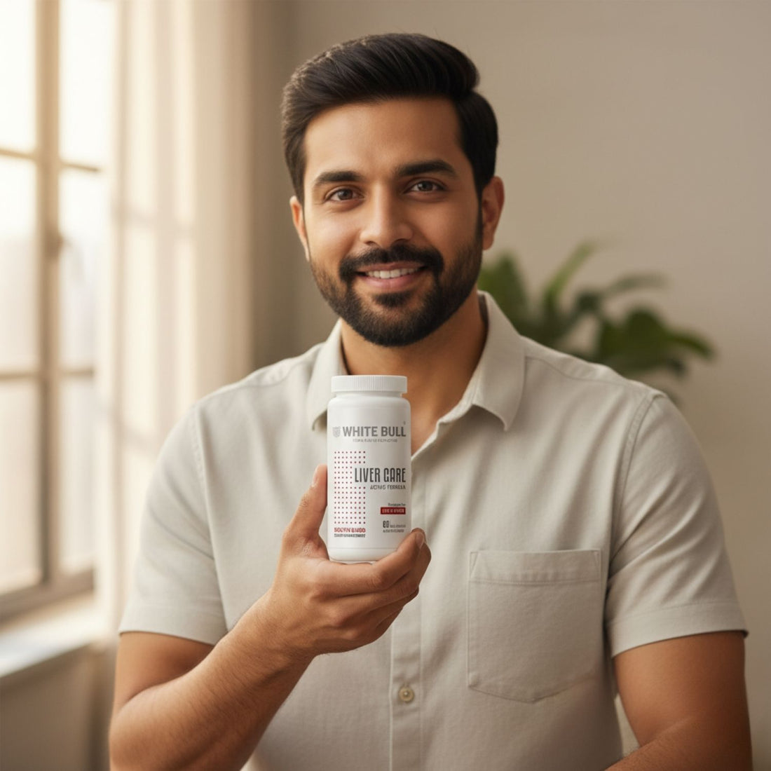 WHITE BULL Liver Care – Supplement for Liver Health | Milk Thistle, L-Glutathione, CoQ10  (60 Capsules)