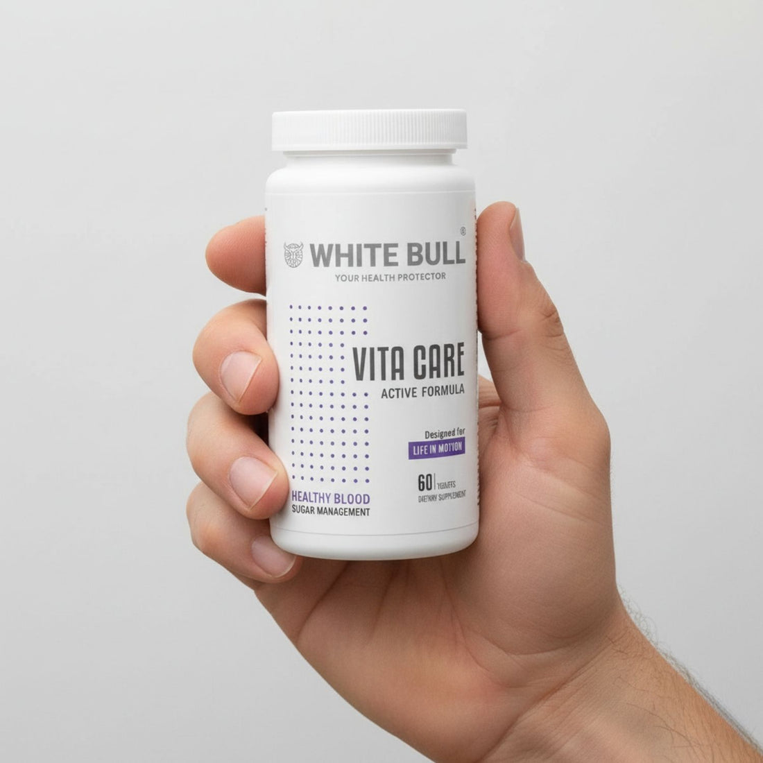 WHITE BULL Vita Care – Multivitamin for Diabetes Support | Enhances Insulin Production & Healthy Metabolism | With Essential Vitamins, Minerals & Antioxidants | 60 Tablets | Pack Of 1