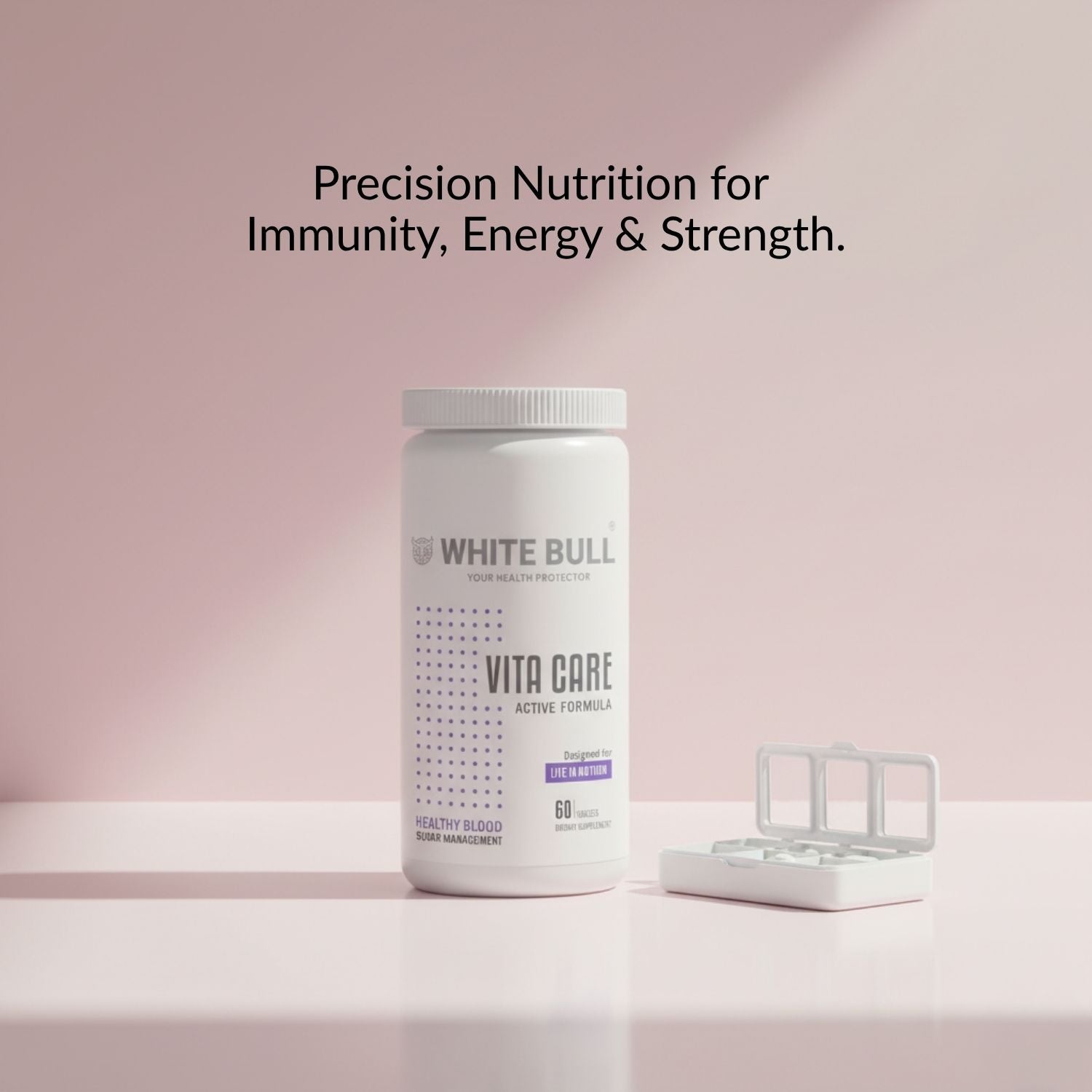 WHITE BULL Vita Care – Multivitamin for Diabetes Support | Enhances Insulin Production & Healthy Metabolism | With Essential Vitamins, Minerals & Antioxidants | 60 Tablets | Pack Of 1