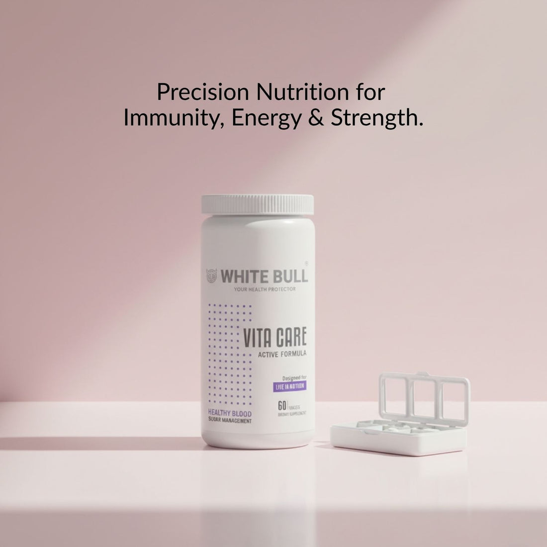 WHITE BULL Vita Care – Multivitamin for Diabetes Support | Enhances Insulin Production & Healthy Metabolism | With Essential Vitamins, Minerals & Antioxidants | 60 Tablets | Pack Of 1