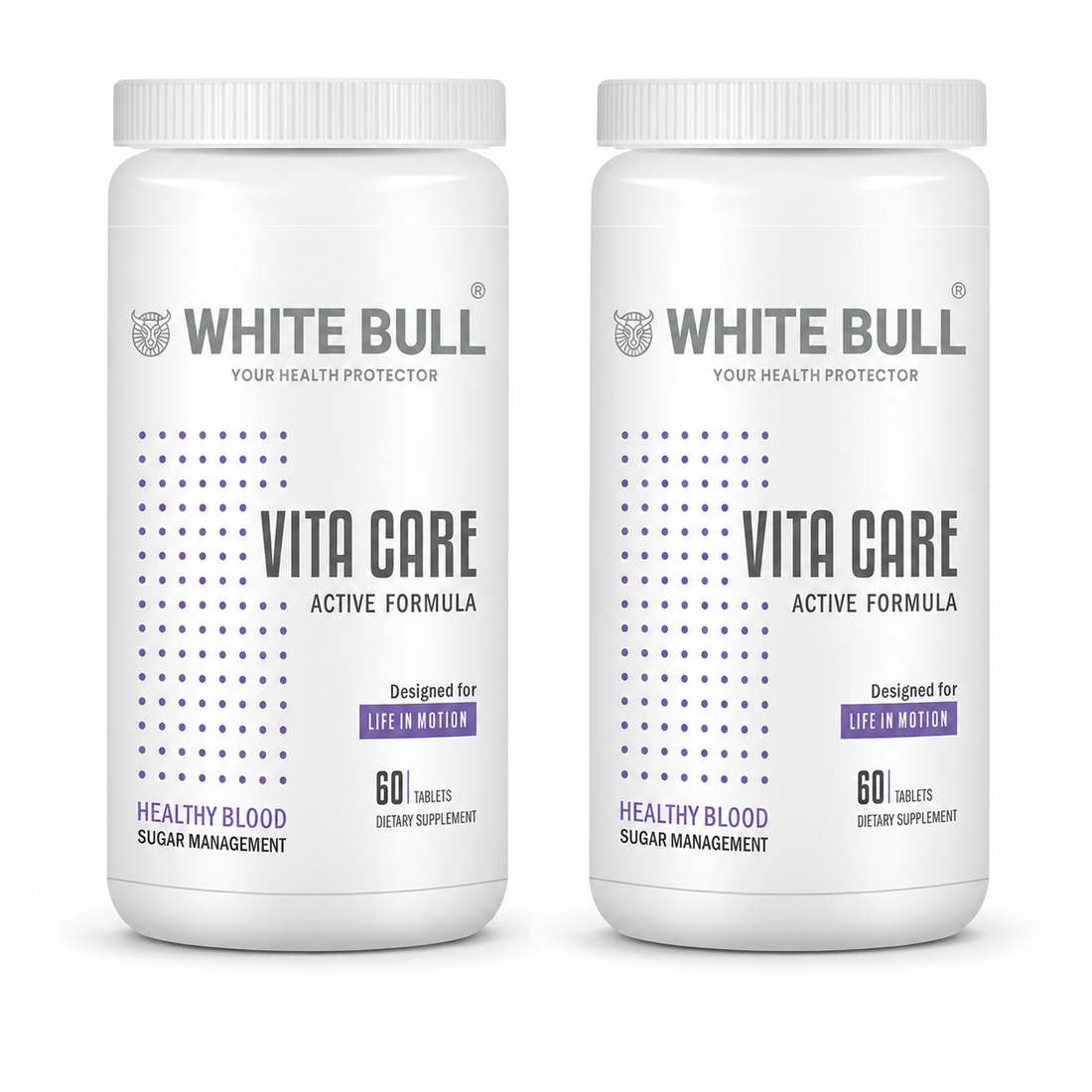 WHITE BULL Vita Care – Multivitamin for Diabetes Support | Enhances Insulin Production & Healthy Metabolism | With Essential Vitamins, Minerals & Antioxidants | Total 120 tablets | Pack Of 2
