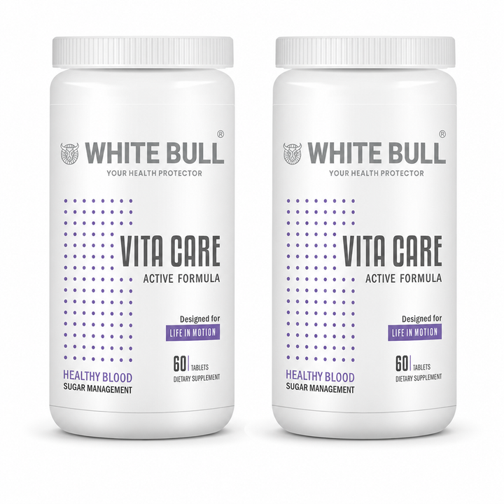 WHITE BULL Vita Care – Multivitamin for Diabetes Support | Enhances Insulin Production & Healthy Metabolism | With Essential Vitamins, Minerals & Antioxidants | Total 120 tablets | Pack Of 2