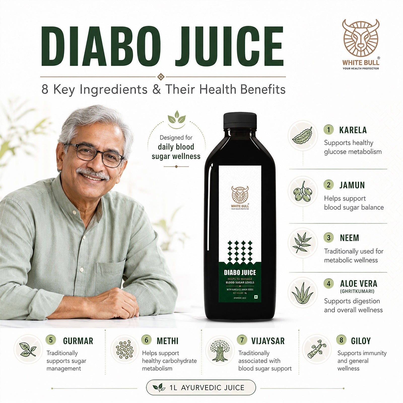 Diabo Juice - Natural Blood Sugar Management juice to balance Life | 100% Natural  1L Bottle