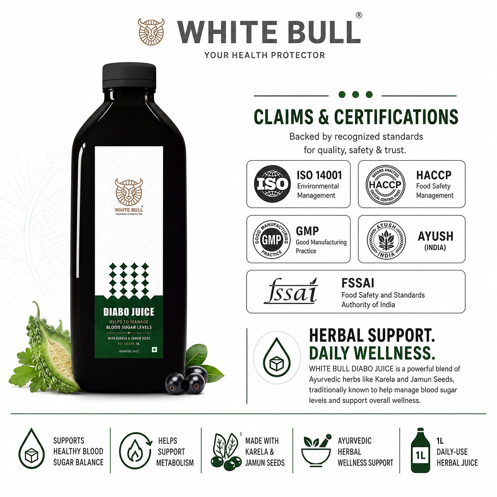 Diabo Juice - Natural Blood Sugar Management juice to balance Life | 100% Natural  1L Bottle