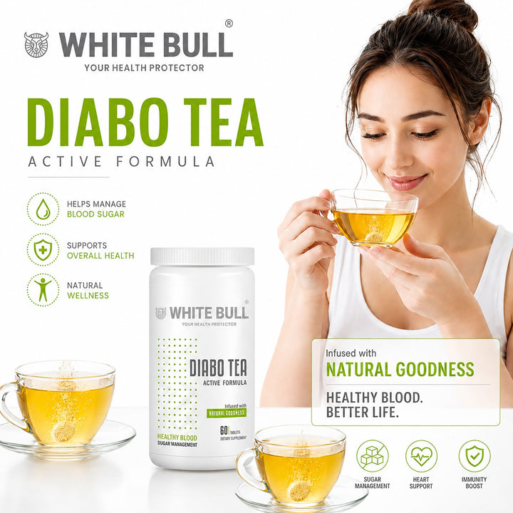Diabo Tea (60 Tablets) | Extract Blend for Diabetes Care | Supports Blood Sugar Balance & Metabolism | Vegan & Gluten-Free