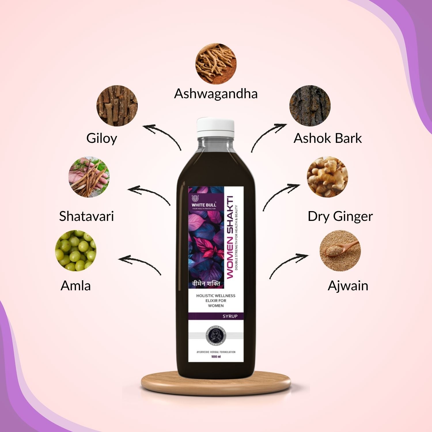 Women Shakti Juice | Supports Female Health, Natural Rhythm & Vitality | Supports and helps with PMS and PCOS Symptoms | 1 Lit