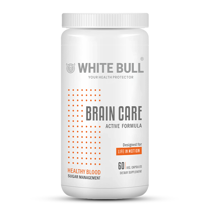 Brain Care | Herbal Brain Support Tablets for Memory Focus Cognitive Wellness With Ginkgo Biloba 1000mcg | Vegetarian Gluten & Paraben Free | 60 Capsules