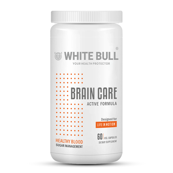 Brain Care | Herbal Brain Support Tablets for Memory Focus Cognitive Wellness With Ginkgo Biloba 1000mcg | Vegetarian Gluten & Paraben Free | 60 Capsules