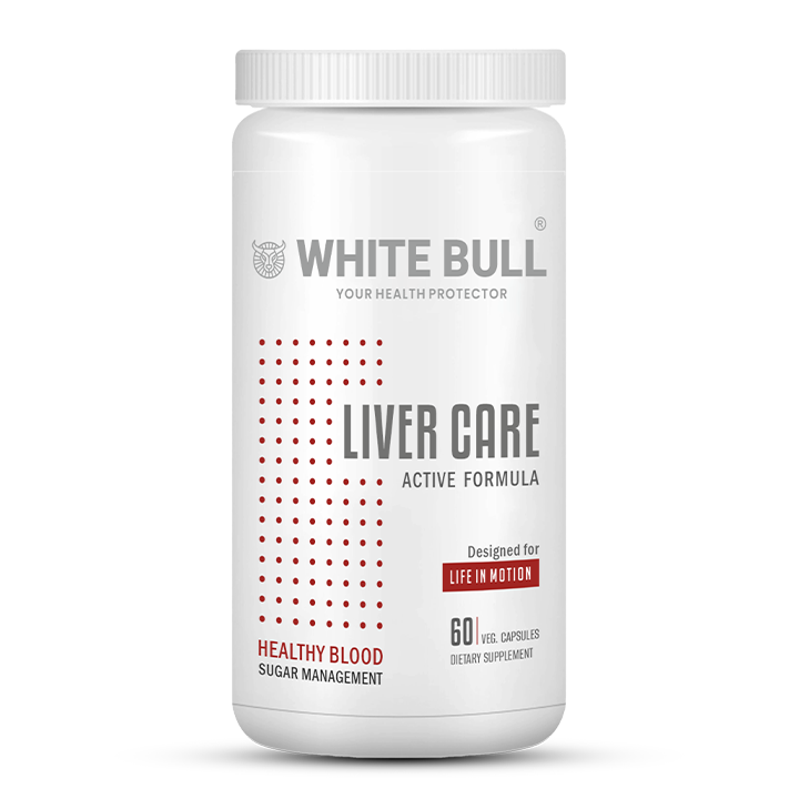 WHITE BULL Liver Care – Supplement for Liver Health | Milk Thistle, L-Glutathione, CoQ10  (60 Capsules)