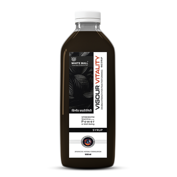 Vigour & Vitality Ras Syrup | Shilajit, Safed Museli and 9 Potent Ayurvedic Botanical Herbs | Enhances Physical performance & Stamina | 1 Lit