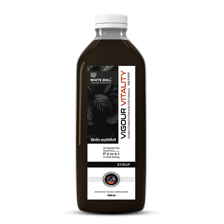 Vigour & Vitality Ras Syrup | Shilajit, Safed Museli and 9 Potent Ayurvedic Botanical Herbs | Enhances Physical performance & Stamina | 1 Lit